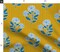 Yellow Floral Blue Block Print Marigold Flowers Hand Drawn Modern Botanical Faux Texture Custom Printed Fabric by Spoonflower Various Fabrics by the Yard or Fat Quarter